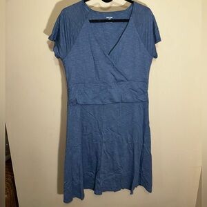 Blue V-Neck Dress